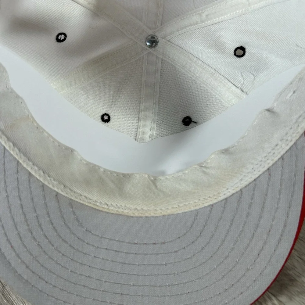 VTG Georgia Bulldogs Snapback Hat College White Red Cap Made in USA